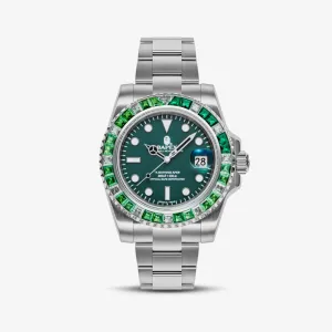 A BATHING APE Type 1 Bapex Crystal Stone Watches Green #1870857