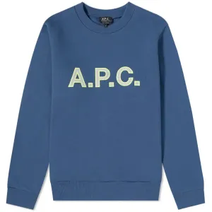 A.P.C Men's Logo Sweater Blue S