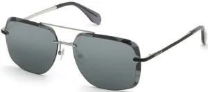 Adidas OR0017 68C Shine Palladium Matte Black/Smoke Mirror Silver L Lifestyle Glasses