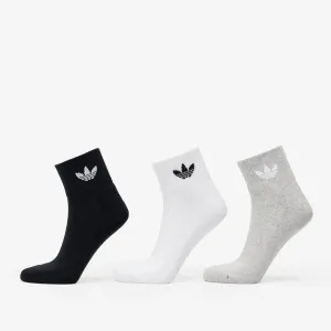 adidas Mid Ankle Sock 3-Pack White/ Medium Grey Heather/ Black #1769390