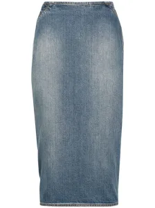 ALAÏA - Denim Midi Pencil Skirt