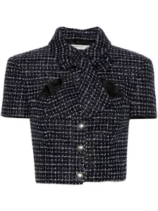 ALESSANDRA RICH - Checked Tweed Cropped Jacket