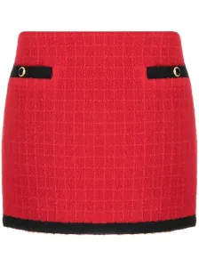 ALESSANDRA RICH - Checked Tweed Low-waist Mini Skirt