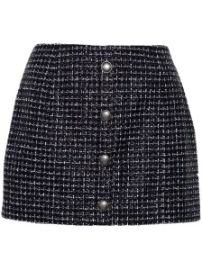 ALESSANDRA RICH - Sequin Checked Tweed Mini Skirt