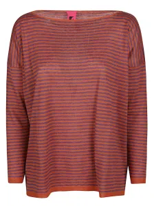 ALESSANDRO ASTE - Boat Neck Striped Linen Sweater