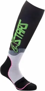Alpinestars Socks MX Plus-2 Socks Black/Green Neon/Pink Fluorescent L
