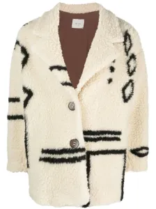 ALYSI - Faux Fur Jacquard Coat #1652476