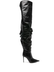 AMINA MUADDI - Thigh High Leather Heel Boots #1802117