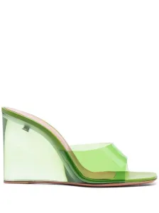AMINA MUADDI - Lupita Glass Wedge Sandals #367082