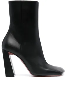 AMINA MUADDI - Leather Heel Ankle Boots #1795800