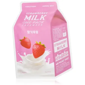 A’pieu One-Pack Milk Mask Strawberry brightening sheet mask 21 g