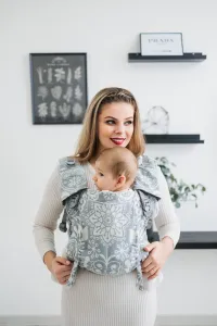 Baby carrier - Be Lenka Mini - Folk - Grey classic without the possibility of crossing