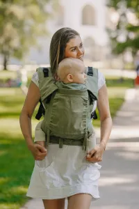 Baby carrier - Be Lenka Mini - Unicolor - Green classic without the possibility of crossing