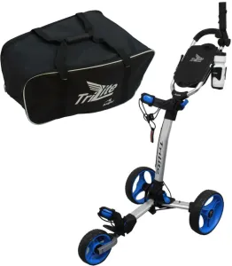 Axglo TriLite 3-Wheel Trolley Grey/Blue SET Grey/Blue Manual Golf Trolley