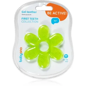 BabyOno Be Active Gel Teether chew toy Green Flower 1 pc #1418872