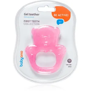 BabyOno Be Active Gel Teether chew toy Pink Bear 1 pc