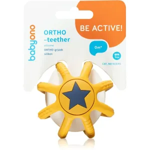 BabyOno Be Active Ortho chew toy for Children from Birth Yellow 1 pc