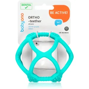 BabyOno Be Active Ortho Teether chew toy for children from birth Blue 1 pc