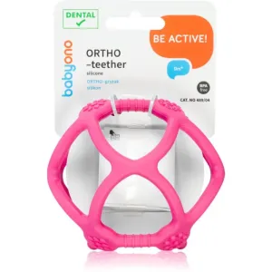 BabyOno Be Active Ortho Teether chew toy for children from birth Pink 1 pc