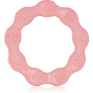 BabyOno Be Active Silicone Teether Ring chew toy Pink 1 pc