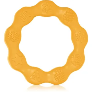 BabyOno Be Active Silicone Teether Ring chew toy Yellow 1 pc