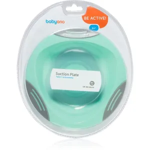BabyOno Be Active Suction Plate plate with suction cup Mint 6 m+ 1 pc