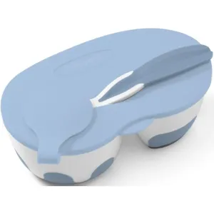 BabyOno Be Active Two-chamber Bowl with Spoon dinnerware set for babies Blue