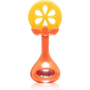 BabyOno Have Fun Teether chew toy with rattle Juicy Orange 1 pc