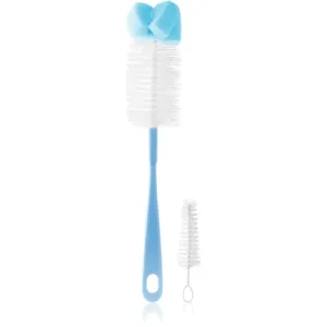 BabyOno Take Care Brush for Bottles and Teats with Mini Brush & Sponge Tip cleaning brush Blue 2 pc #1538271