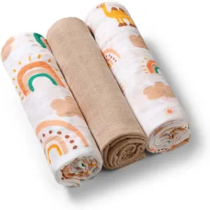 BabyOno Take Care Muslin Diapers cloth nappies Beige 3 pc