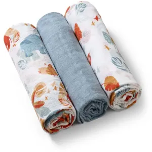 BabyOno Take Care Muslin Diapers cloth nappies Blue 3 pc