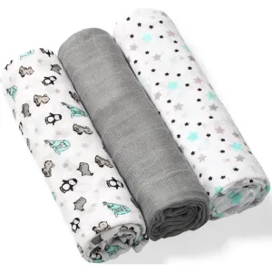 BabyOno Take Care Natural Diapers cloth nappies 70 x 70 cm Gray 3 pc