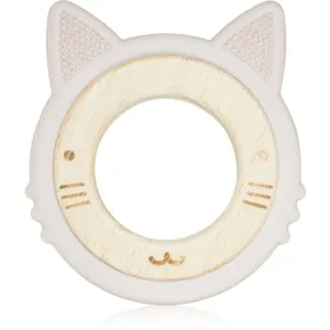 BabyOno Wooden & Silicone Teether chew toy Kitten 1 pc