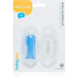 BabyOno Take Care First Toothbrush children’s finger toothbrush with bag Blue 1 pc