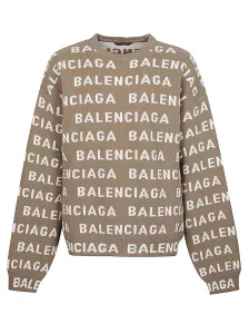 BALENCIAGA - Allover Logo Crewneck Sweater #1829185