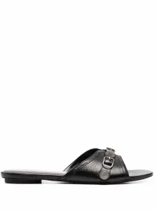 BALENCIAGA - Le Cagole Leather Flat Sandals #1634549