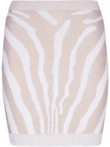 BALMAIN - High Waist Zebra Print Knit Short Skirt #1633832
