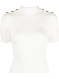 BALMAIN - Gold Embossed Buttons Knitted Top #1720555