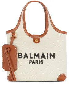 BALMAIN - B-army Mini Canvas And Leather Trims Tote Bag #1767463
