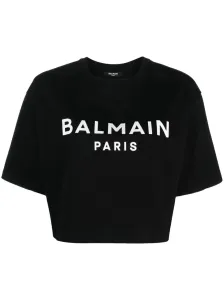 BALMAIN - Logo Organic Cotton Cropped T-shirt #1767504