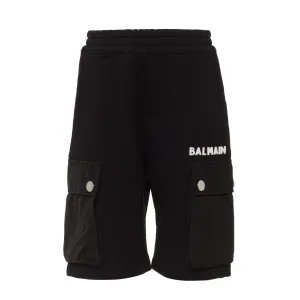 Balmain Boys Logo Embroidered Shorts Black 14