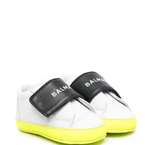 Balmain Babys Unisex Leather Sneakers White EU 18