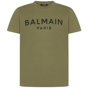 Balmain Boys Paris Logo T-shirt Khaki 14Y