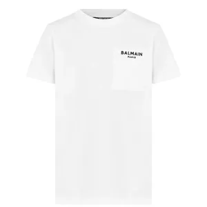 Balmain Boys Pocket Logo T-shirt White 8Y