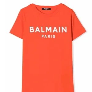 Balmain Classic Logo T-shirt Orange 4Y