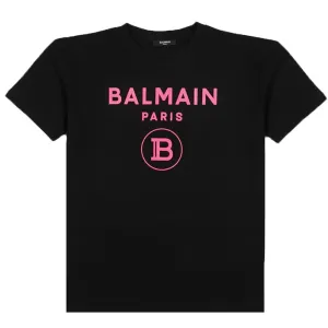 Balmain Girls Logo T-shirt Black 12Y