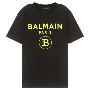 Balmain Kids Unisex Logo T-shirt Black 10Y