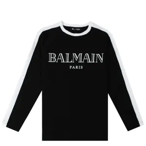 Balmain Paris Boys Long Sleeve T-shirt Black 12Y