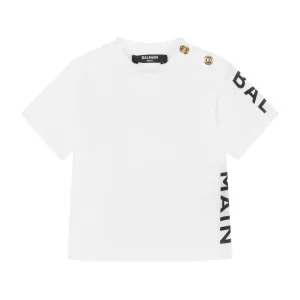 Balmain Unisex Arm Logo T-shirt White 12M