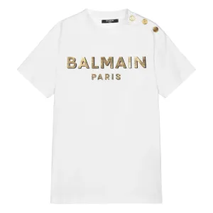 White T-shirts Balmain Kids